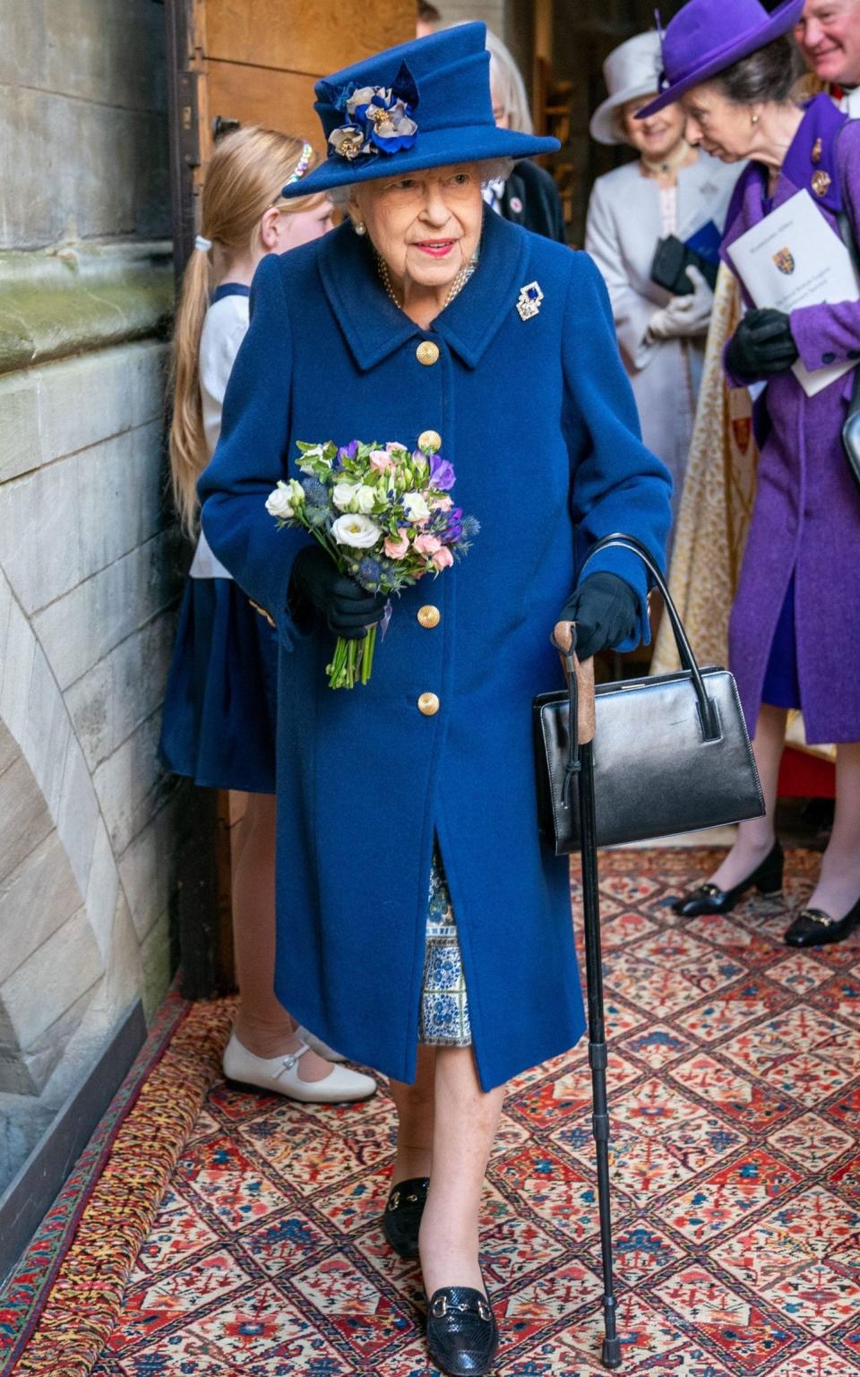 The Queen used a walking stick for comfort when attending an event at Westminster Abbey - Arthur Edwards/The Sun/PA Wire