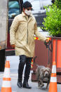 <p>Justin Theroux took his beloved dog Kuma for a walk in New York City.</p>