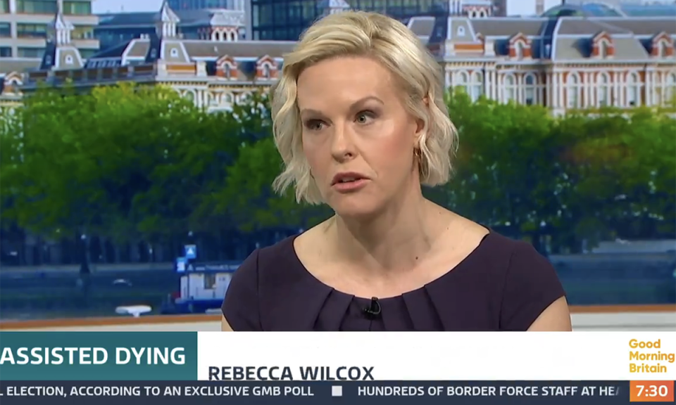 Rebecca Wilcox appeared on Good Morning Britain. (ITV screengrab)