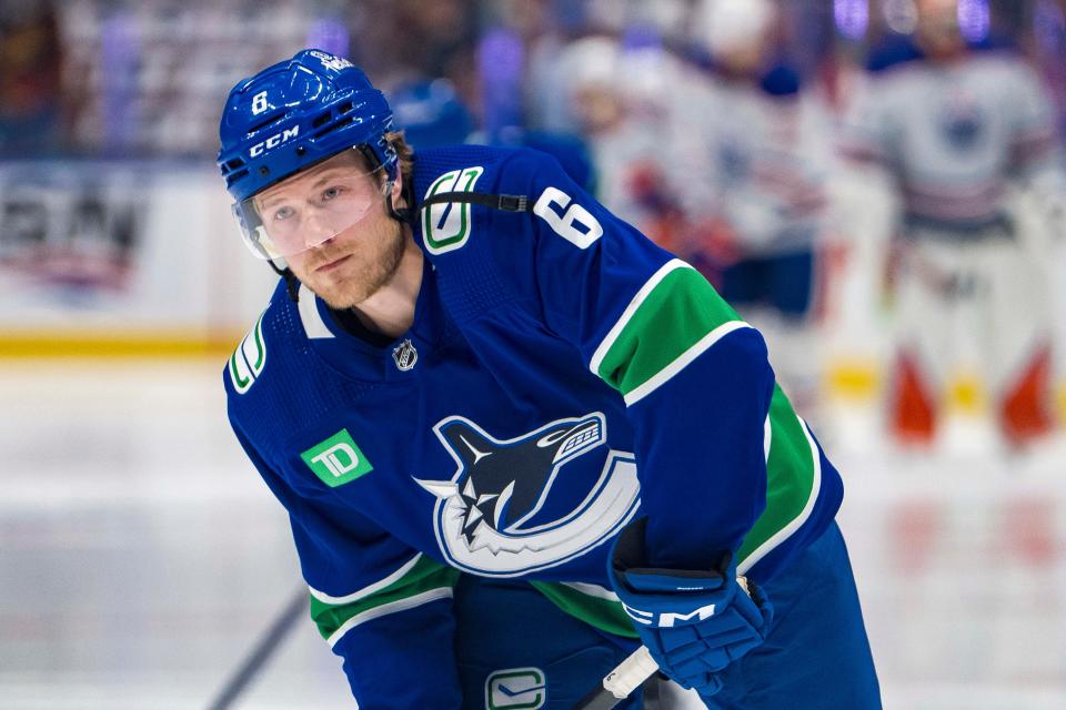 Vancouver Canucks forward Brock Boeser had 40 goals in the regular season and seven during the playoffs.