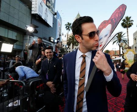 Cast member Sacha Baron Cohen poses at the premiere of "Alice Through the Looking Glass" at El Capitan theatre in Hollywood, U.S., May 23, 2016. REUTERS/Mario Anzuoni