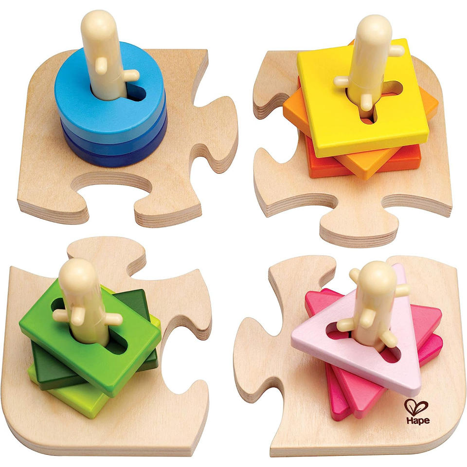 Hape Creative Toddler Wooden Peg Puzzle. (Photo: Amazon SG)