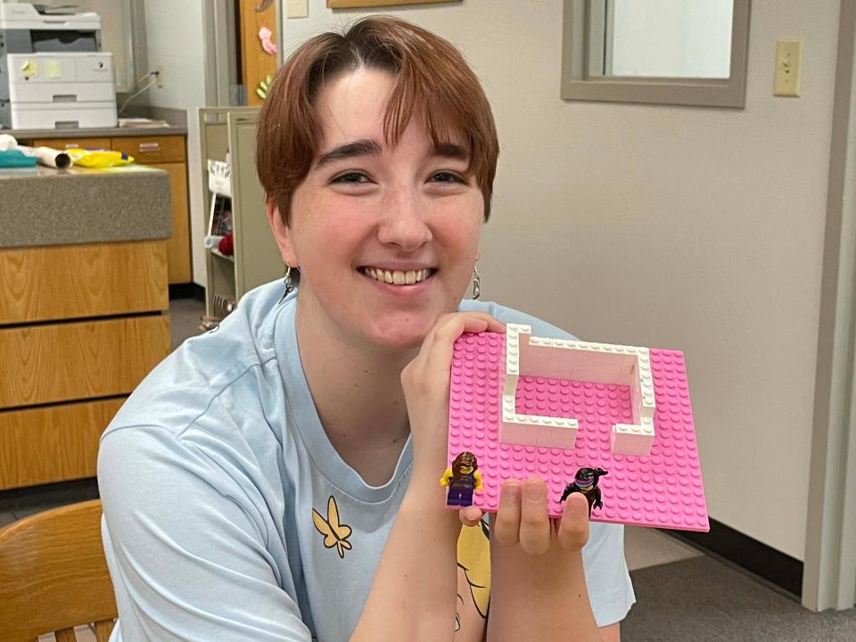 Lydia Parris, 21, said she loves LEGO Club at Karns Branch Library because it gives her time to play with her little brother. 
 June 10, 2023.
