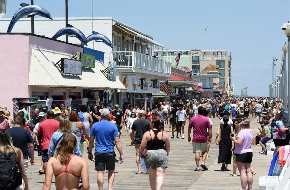 Rehoboth Beach's boardwalk is shown on Memorial Day weekend in 2022.