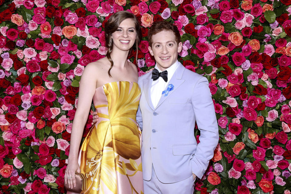 Lilly Jay and Ethan Slater arrive at the 72nd Tony Awards, held at Radio City Music Hall, on June 10, 2018 in New York City. (Photo by Joseph Marzullo/MediaPunch/IPX)