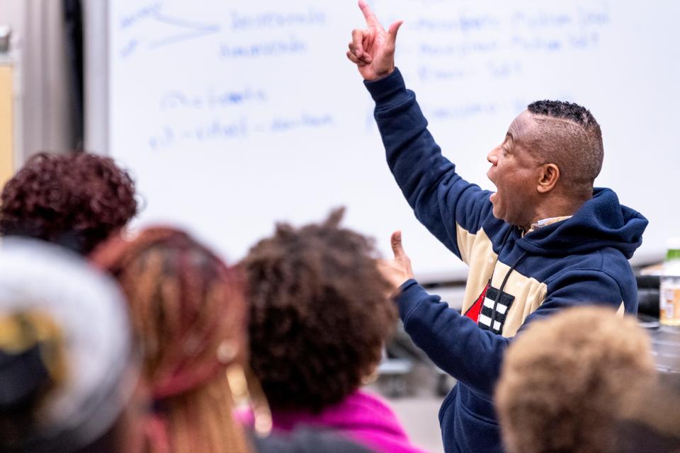 Charles Parker leads the Tulare-Kings Counties Mass Choir during rehearsal on Saturday, January 18, 2020. They are celebrating their 30th year.