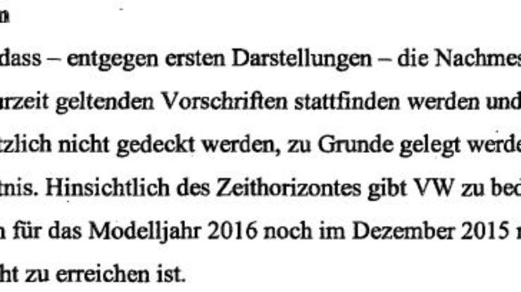 Ende 2015 hat VW den drohenden CO2-Skandal schnell zu den Akten gelegt – mit Hilfe der Regierung. Ein Auszug aus den geheimen Unterlagen, die darauf hindeuten, dass die Affäre voreilig zu den Akten gelegt wurde.