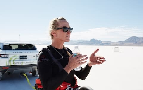 Denise Mueller-Korenek at the salt flats in Utah - Credit: Matt Ben Stone/Action Plus