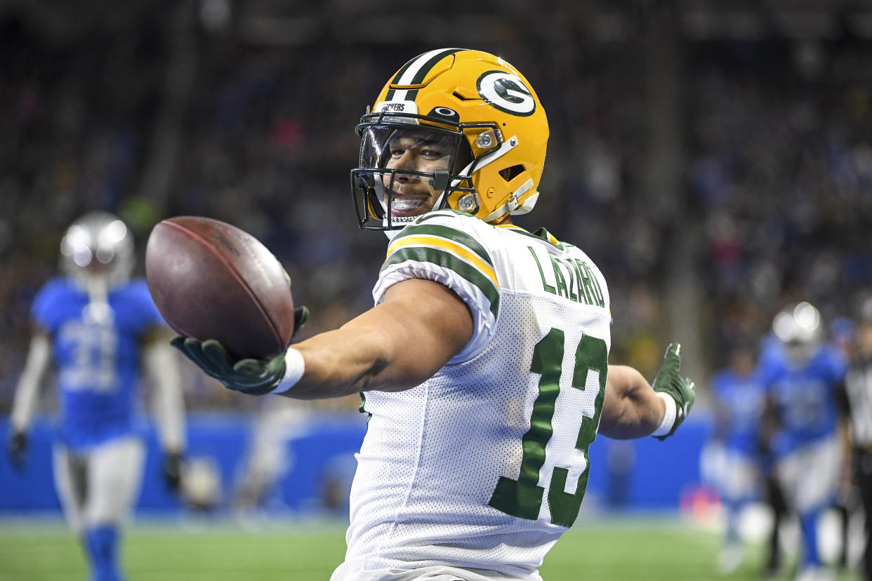 Allen Lazard #13 of the Green Bay Packers is a fantasy steal in 2022