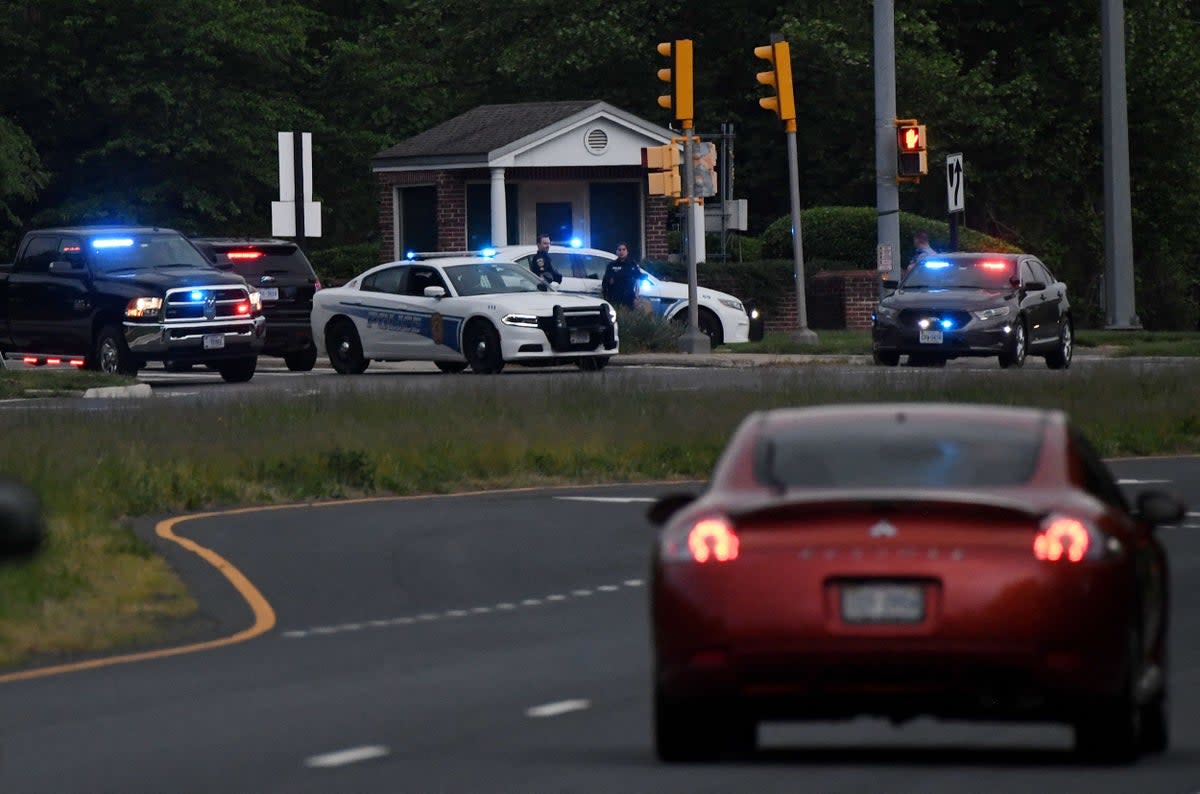 Police cars in Virginia on 3 May 2021 (AFP via Getty Images)