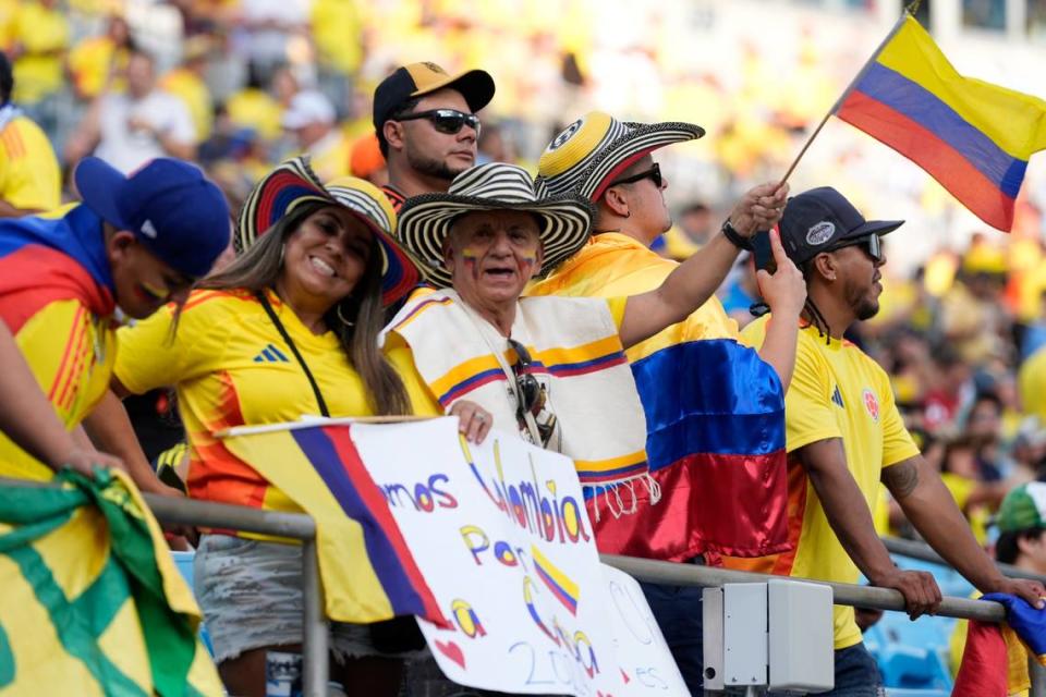 Jul 10, 2024; Charlotte, NC, USA; Fans before a Copa America semifinal match between Uruguay and Colombia at Bank of America Stadium. Mandatory Credit: Jim Dedmon-USA TODAY Sports