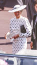 <p>Polka dots have enjoyed a massive moment this year, with the 80s print slapped on all manner of floaty summer dresses, pretty wrap blouses and slip skirts – including the Duchess of Cambridge's dress for ascot this year – yet Diana was wearing them way back in 1988. (Getty Images)</p> 