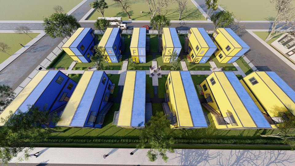 Rendering of a plan to use shipping containers for housing at Fisk University. (Fisk University)