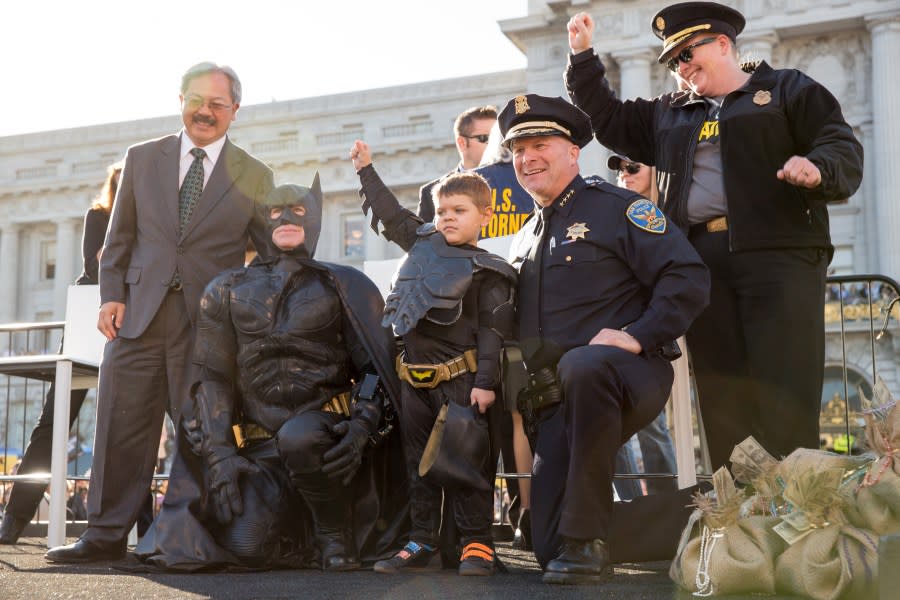 Miles celebrates saving the city on Nov. 15, 2013. (Image courtesy Make-A-Wish Greater Bay Area)