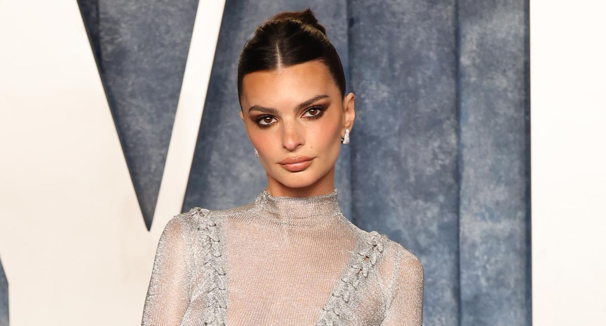 Emily Ratajkowski Shows Off Her Sheer Silver Oscars Dress in a