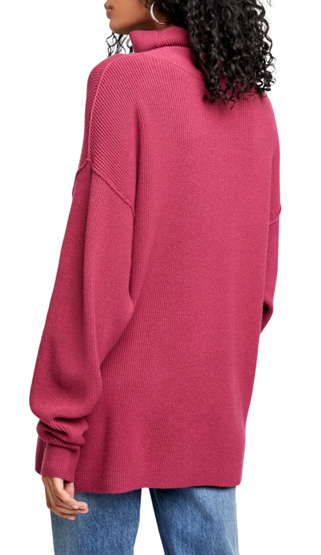 Free People Softly Structured Knit Tunic in Berry Crush