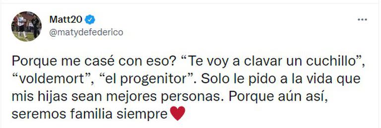 La dura respuesta de Matías Defederico a los dichos de Cinthia Fernández