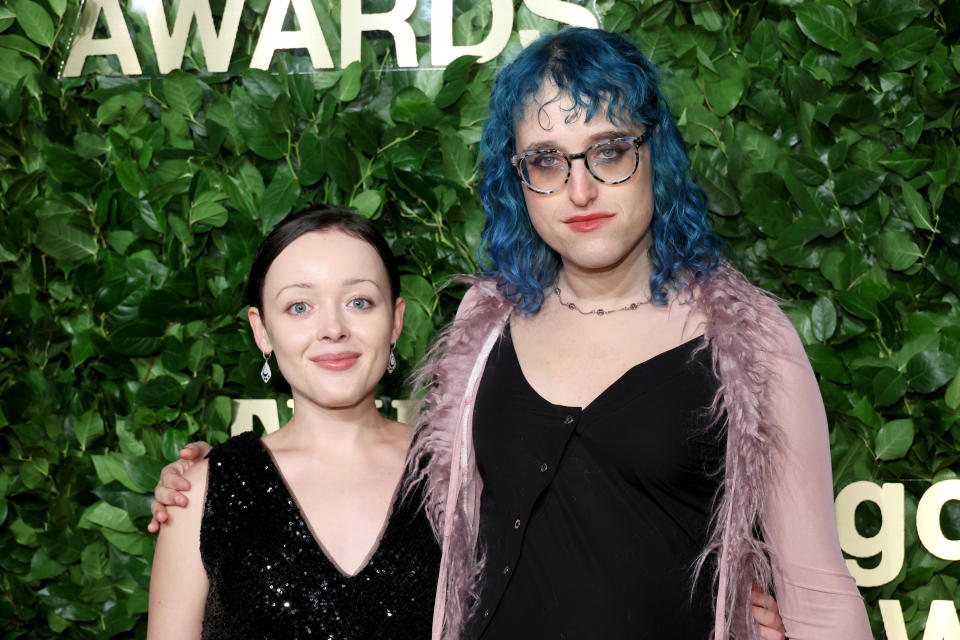 NEW YORK, NEW YORK - NOVEMBER 28: (L-R) Anna Cobb and Jane Schoenbrun attend the 2022 Gotham Awards at Cipriani Wall Street on November 28, 2022 in New York City. (Photo by Dia Dipasupil/WireImage)