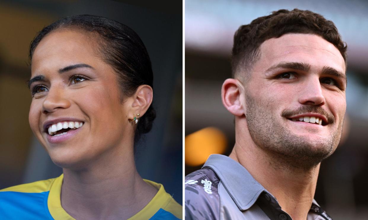 <span>Power couple: Matildas star Mary Fowler and Penrith premiership player Nathan Cleary have the sports world talking about their wholesome social media posts.</span><span>Composite: The Guardian/AAP Image</span>