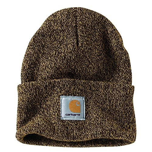 10) Knit Cuffed Beanie, Dark Brown/Sandstone