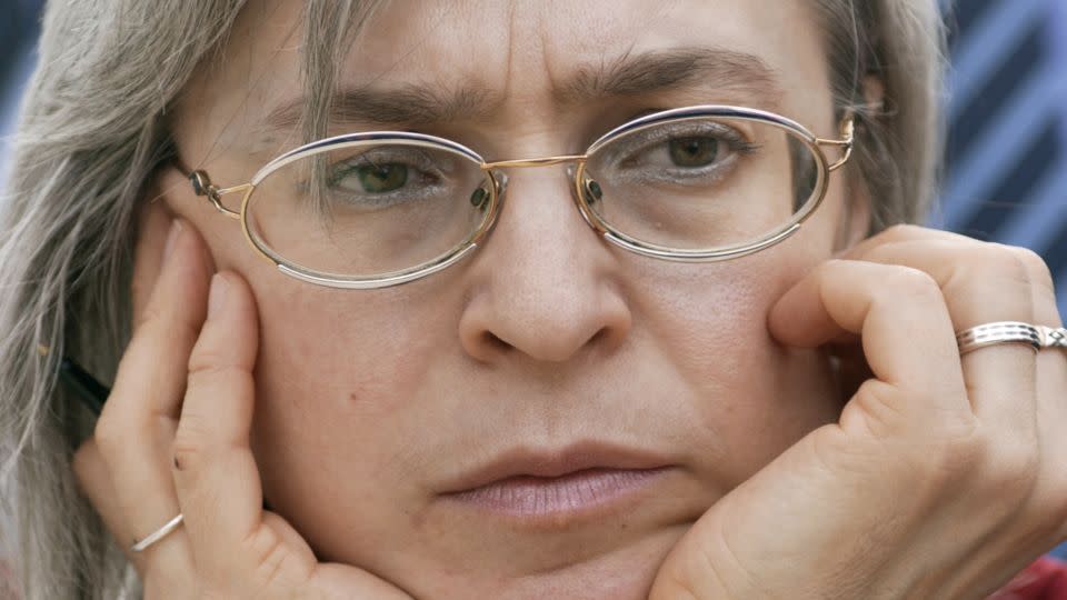 A 2005 photograph of Russian human rights advocate, journalist and author Anna Politkovskaya in Leipzig, Germany. - Jens Schlueter/DDP/AFP/Getty Images
