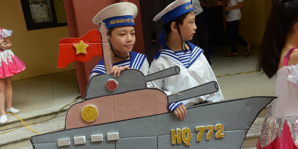 Vietnam students sailors costumes