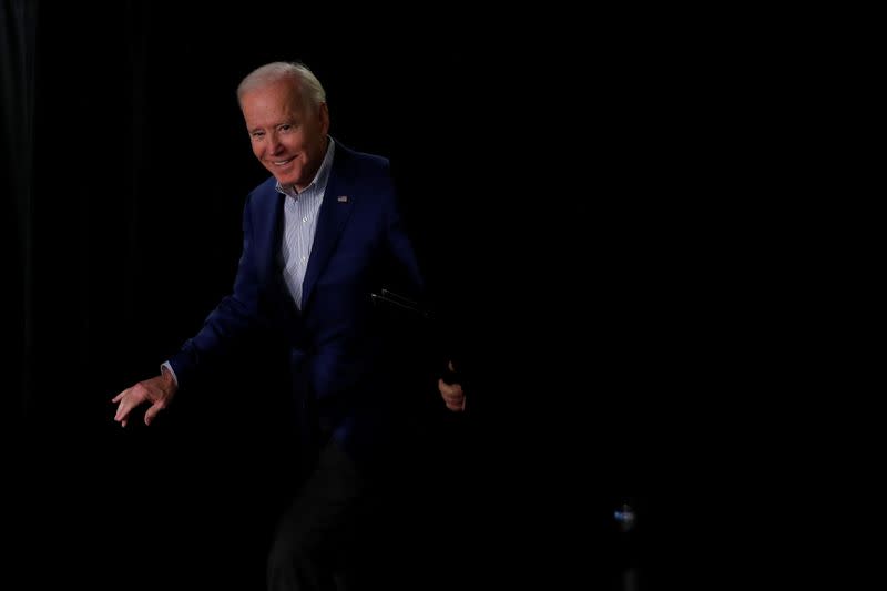 Democratic 2020 U.S. presidential candidate and former Vice President Joe Biden arrives at a campaign event in Gilford, New Hampshire U.S.