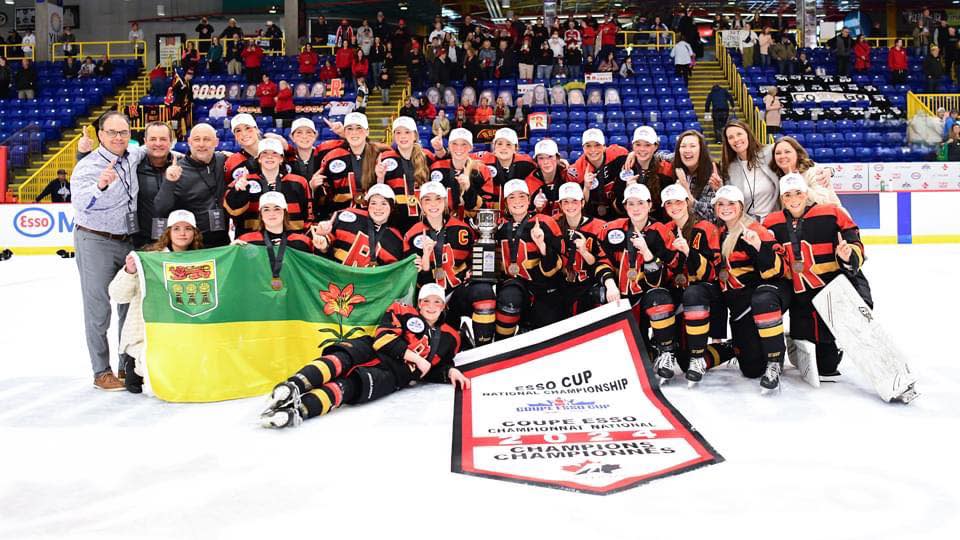 The Regina Rebels finished off a dominant regular season with a national championship win at the 2024 Esso Cup in a 2-1 victory over the North York Storm on Saturday. (Regina Rebels AAA Hockey/Facebook - image credit)