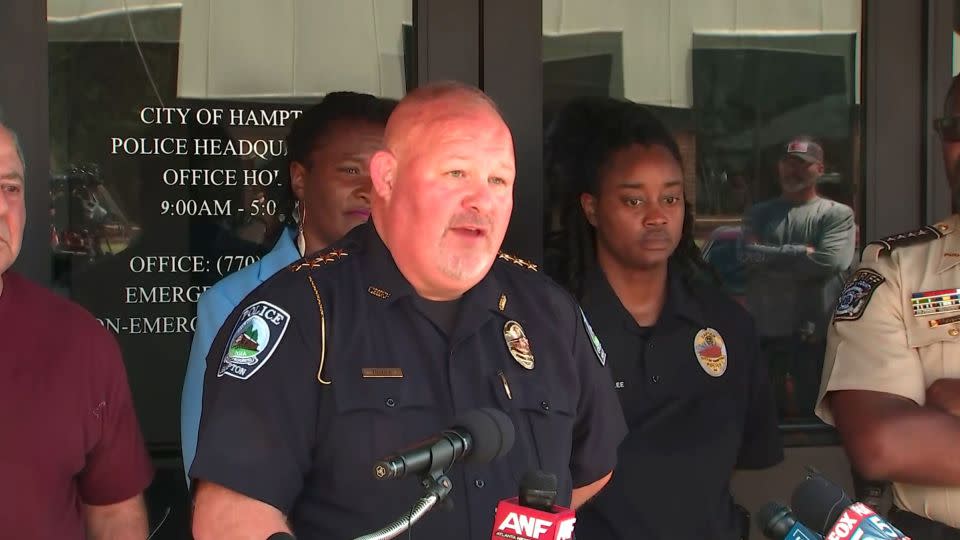 Hampton Police Department Chief James Turner speaks at a press conference following the shooting. - WANF
