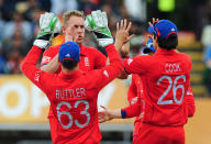 England's Stuart Broad celebrates after bowling Rohit Sharma during the ICC Champions Trophy Final at Edgbaston, Birmingham.