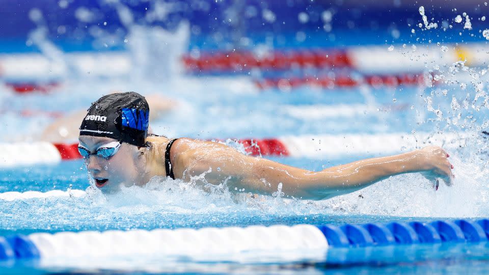 Gretchen Walsh competes in the women's 100m butterfly semifinal. - Sarah Stier/Getty Images