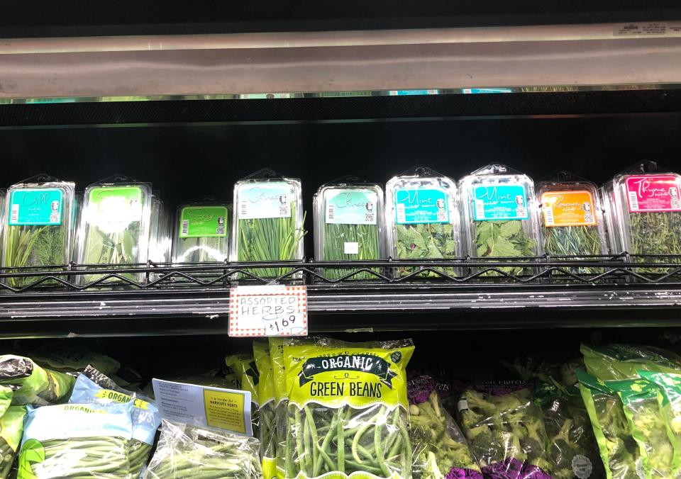 herb section at trader joe's