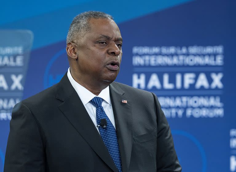 El secretario de Defensa de Estados Unidos, Lloyd J. Austin III, en el Foro de Seguridad Internacional Halifax en Halifax, el sábado 19 de noviembre de 2022. (Andrew Vaughan/The Canadian Press vía AP)