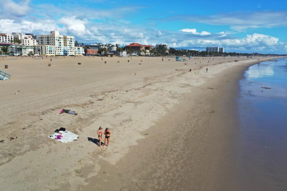 The beach near the Santa Monica Pier.