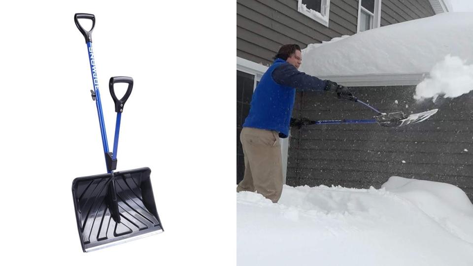 This genius spring-assisted shovel may help reduce shoveling accidents.