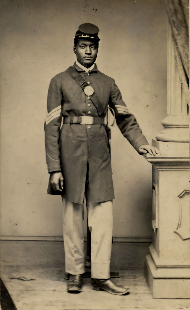 Abram Garvin, a soldier who served in the Union Army’s 108th U.S. Colored Infantry Regiment, which  was mustered in Louisville in June 1864