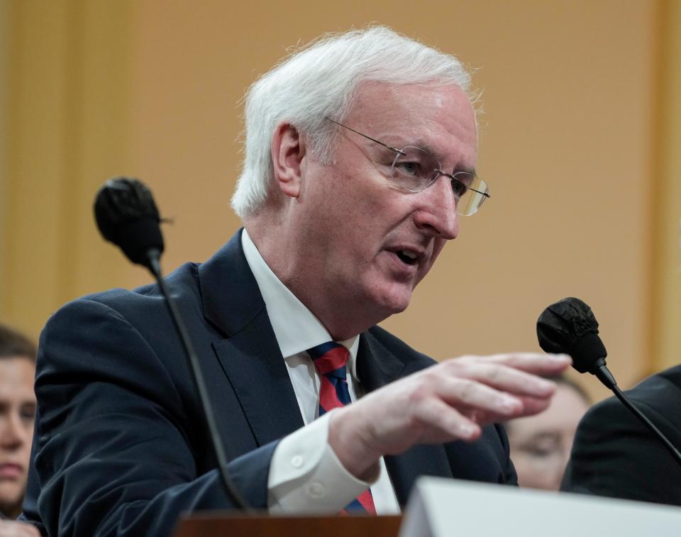 Former acting Attorney General Jeffrey Rosen testifies that the Justice Department didn't think President Donald Trump's requests were "appropriate."