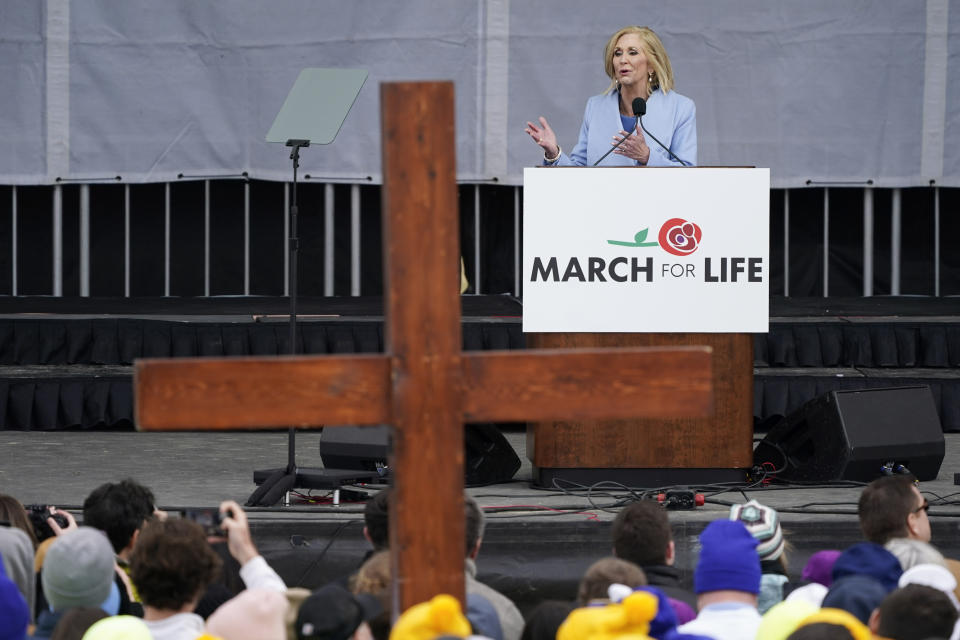 Mississippi Attorney General Lynn Fitch speaks during the March for Life rally, Friday, Jan. 20, 2023, in Washington. (AP Photo/Patrick Semansky)