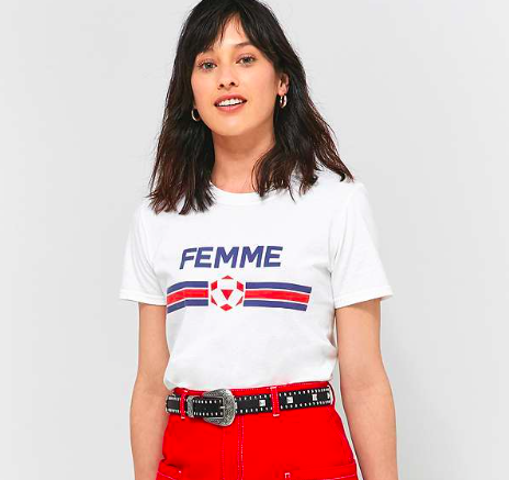 A woman has called out fashion brands for use of the slogan 'femme' [Photo: Urban Outfitters]