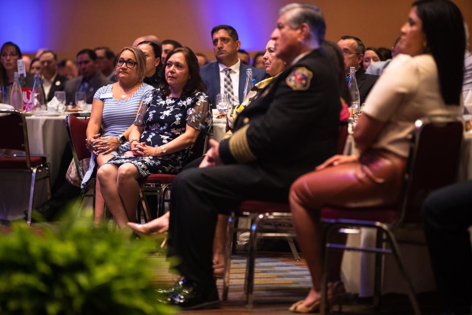 People fill the Henry Garrett Ballroom in the American Bank Center for the State of the City Address in Corpus Christi, Texas, on Aug. 4, 2022.