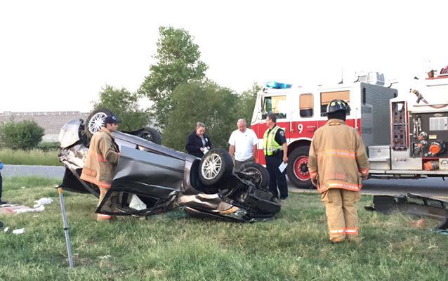 Kimberly Smith was robbed after her vehicle flipped three times on a highway in Texas. Source: Facebook/ Joshua Smith.