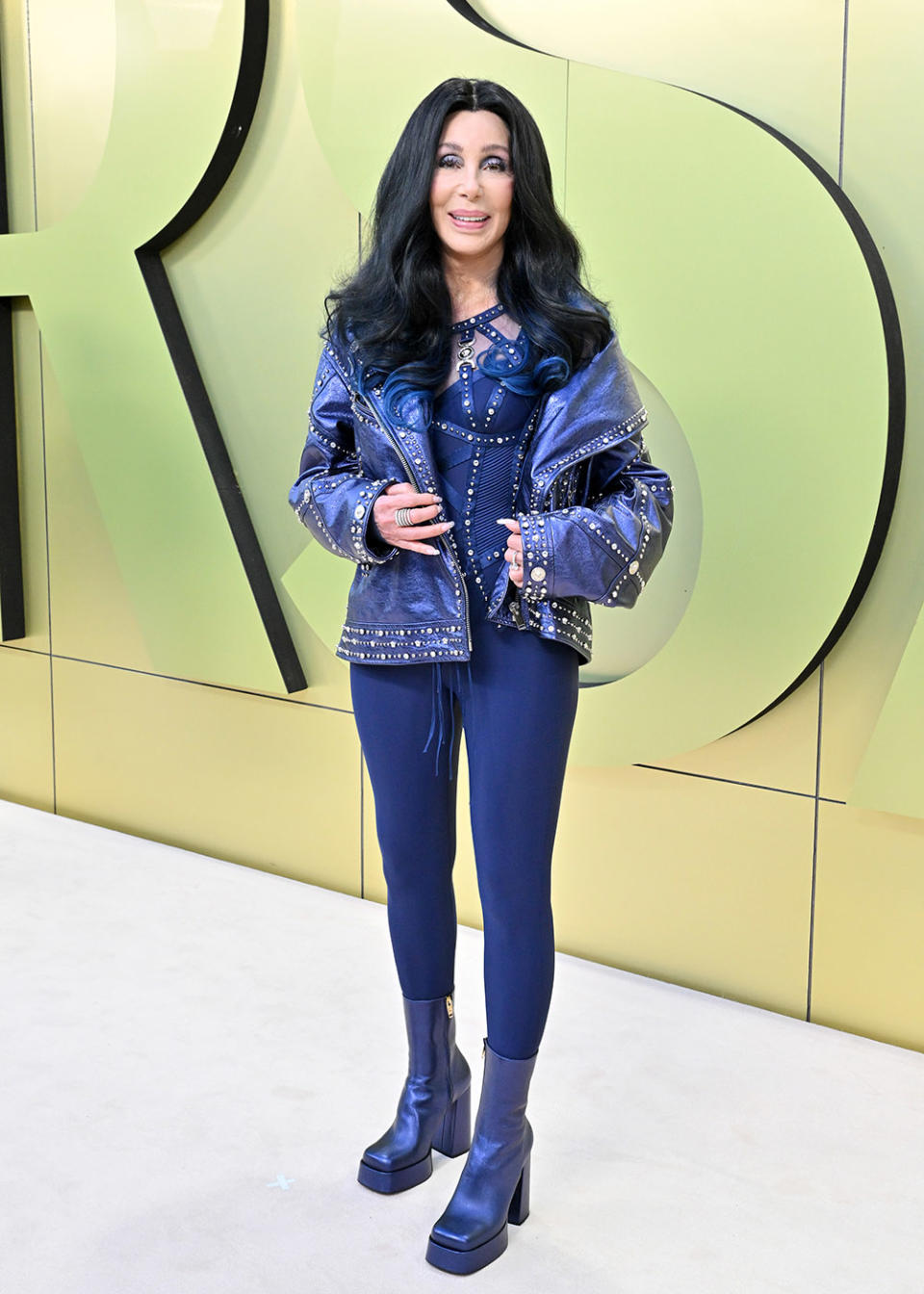 Cher attends the Versace FW23 Show at Pacific Design Center on March 09, 2023 in West Hollywood, California.