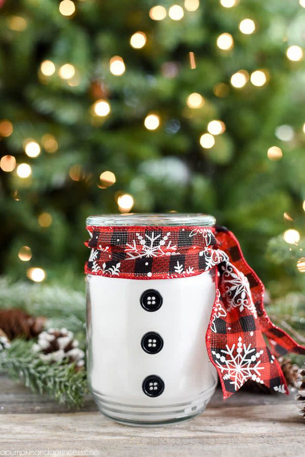 DIY Snowman Candle