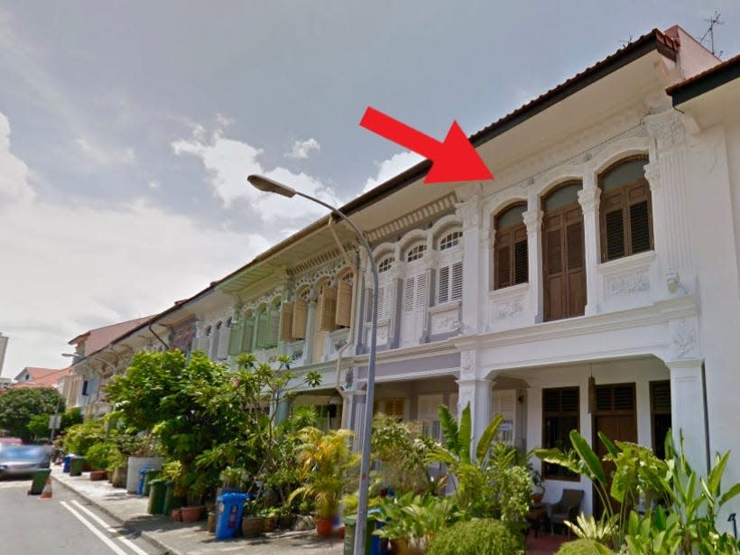 Google Maps Street View image of how their shophouse looked when they first bought it.