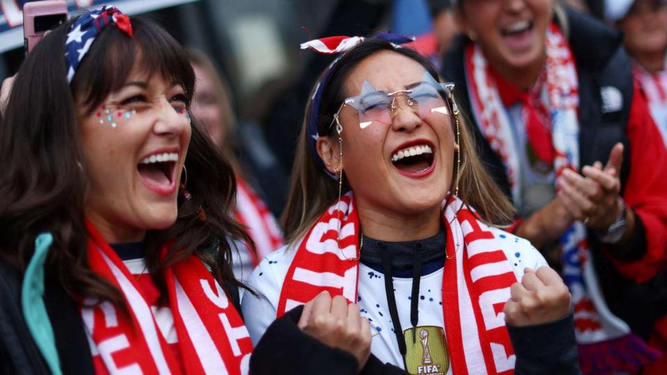 PHOTO: United States fans outside the stadium before the Sweden vs. United States match on August 6, 2023, in Melbourne, Australia. (Hannah Mckay/Reuters)