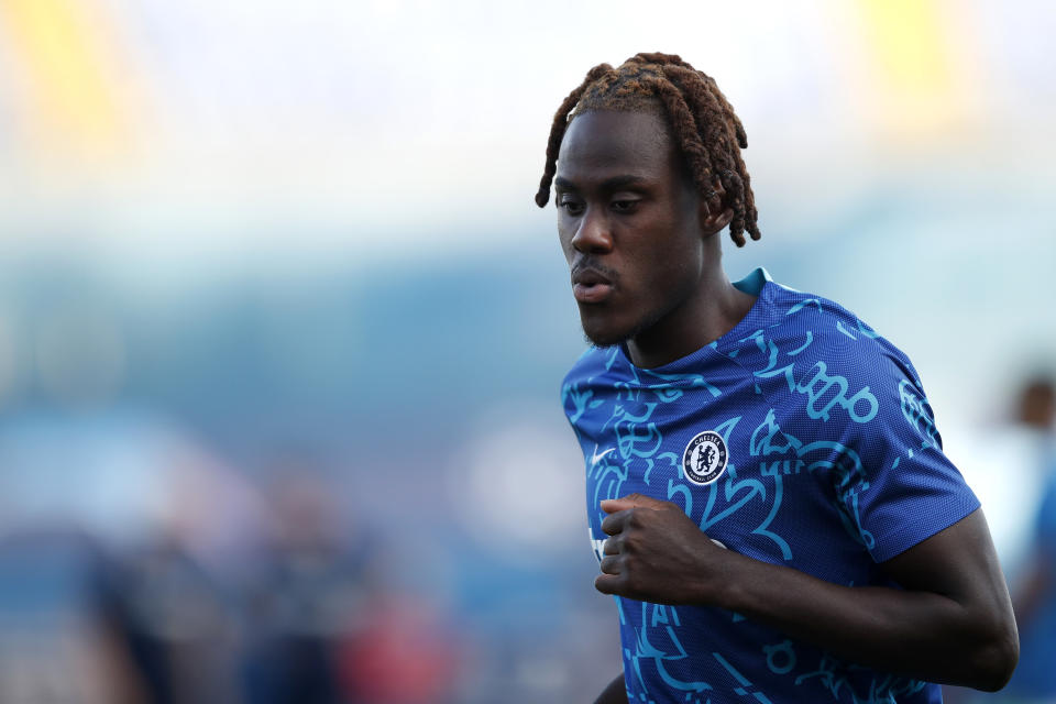 ZAGREB, CROATIA - SEPTEMBER 06: Trevoh Chalobah of Chelsea warms up prior to the UEFA Champions League group E match between Dinamo Zagreb and Chelsea FC at Stadion Maksimir on September 6, 2022 in Zagreb, Croatia. (Photo by Slavko Midzor/Pixsell/MB Media/Getty Images)