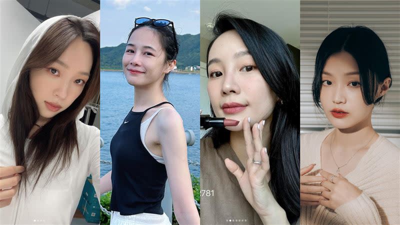 美女Youtuber競爭激烈，（左起）Mindy、千千、Kelly及飽妮備受討論。（圖／翻攝自IG）