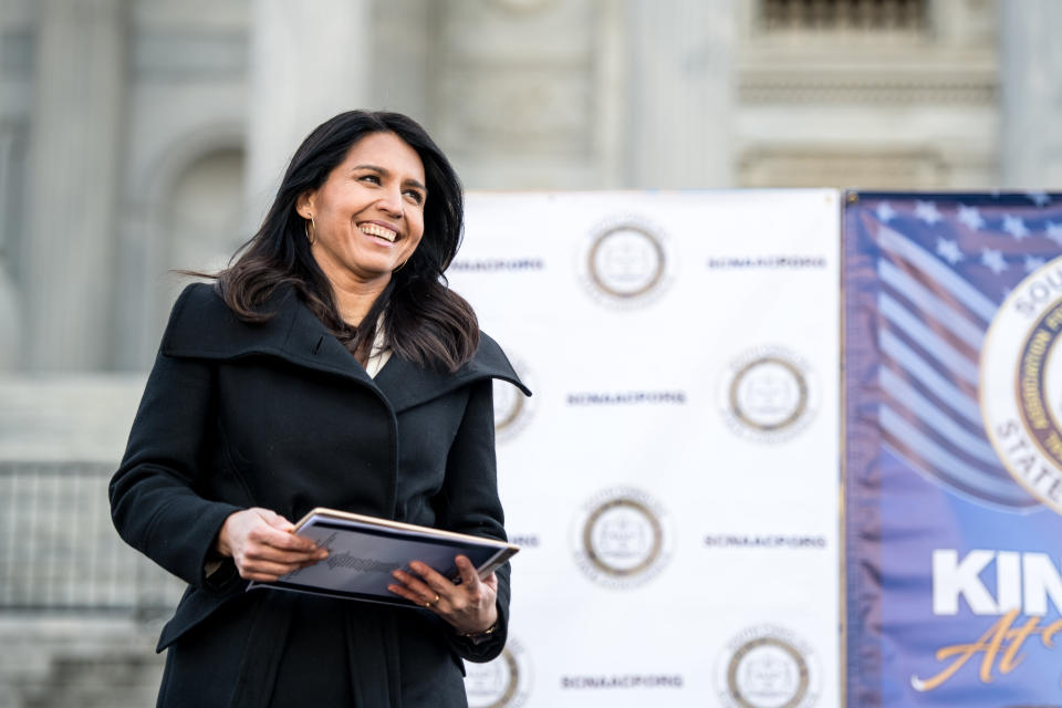 Democratic presidential candidate Rep. Tulsi Gabbard (D-Hawaii) is seen in Columbia, South Carolina, on Jan. 20. (Photo: Sean Rayford via Getty Images)