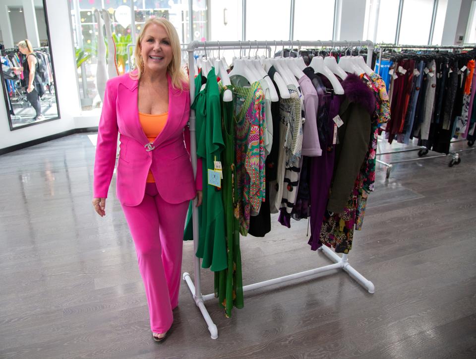 My Sister's Closet co-owner Tess Loo poses for a portrait at My Sister's Closet at Biltmore Fashion Square in Phoenix on July 22, 2021.