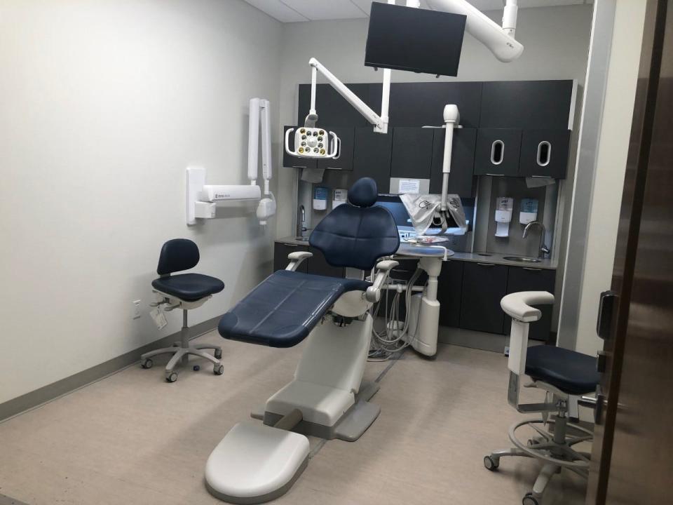 A patient room in the University of Tennessee Health Science Center's special needs dental clinic is seen on April 12, 2023, shortly before the new facility opens.